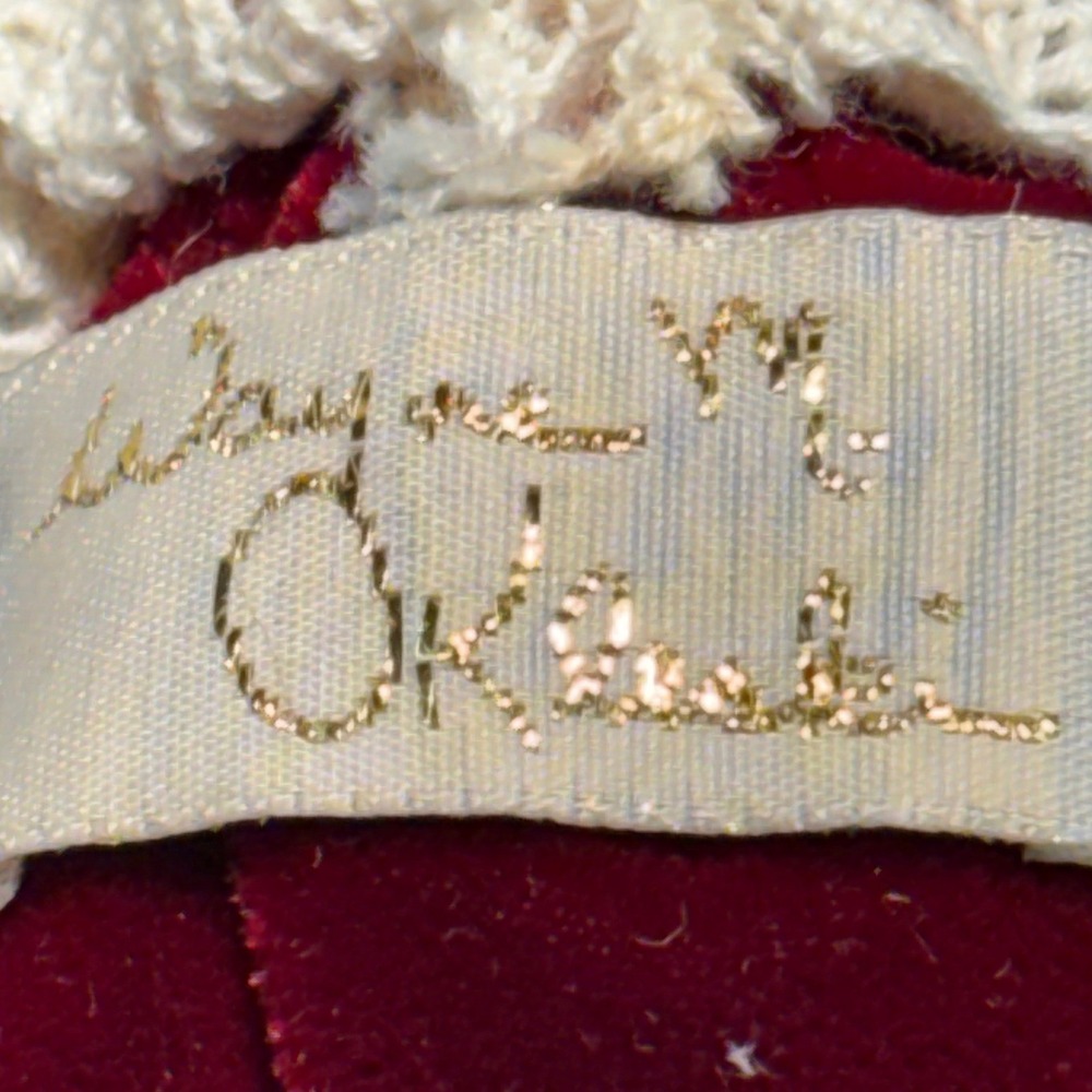 Catherine's Collection Old Lady Teapot Ornament Burgundy Velvet Lace Whimsical - Picture 9 of 11